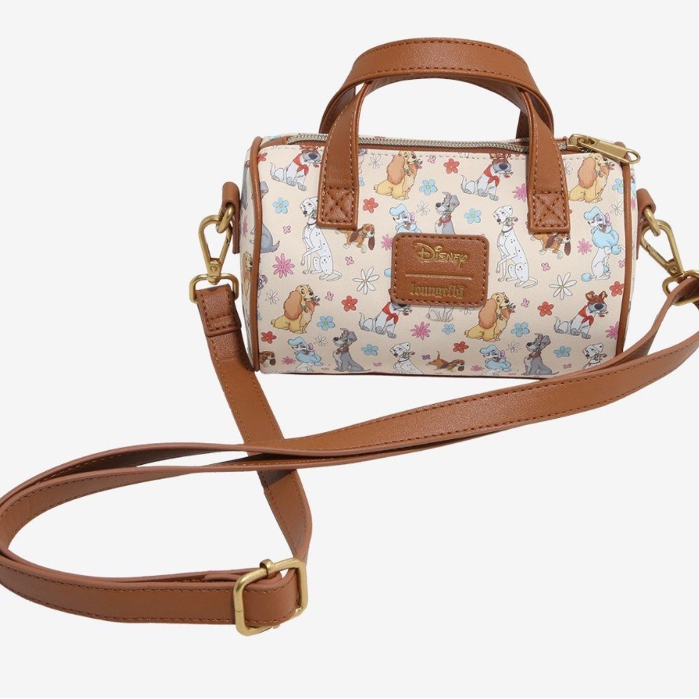 Loungefly Floral Brown and Cream Crossbody Bag